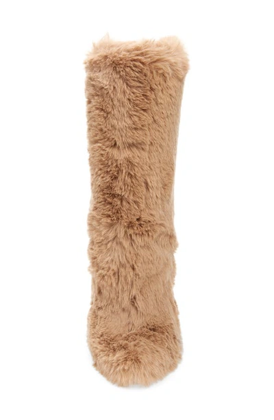 Shop Jeffrey Campbell Fuzzie Faux Fur Pointed Toe Boot In Taupe