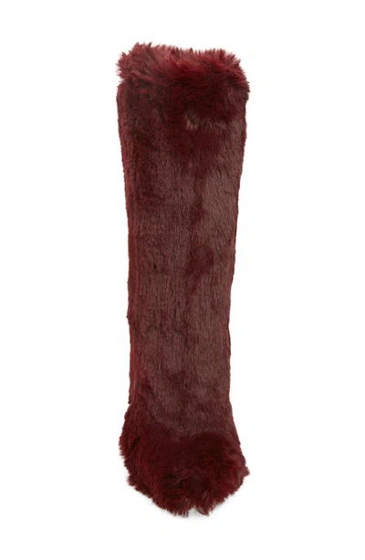 Shop Jeffrey Campbell Fuzzie Faux Fur Pointed Toe Boot In Wine