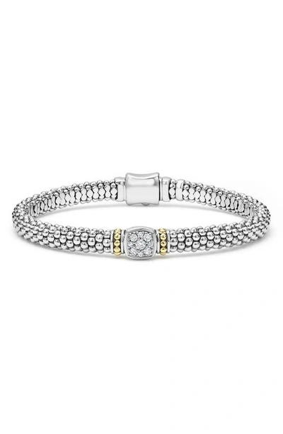 Lagos Caviar Beaded Bangle & Stud Earrings Set In Silver