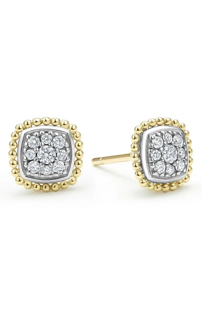 Lagos Caviar Beaded Bangle & Stud Earrings Set In Silver