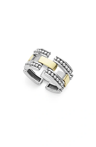 Lagos Link Ring & Bracelet Set In Silver/ Gold