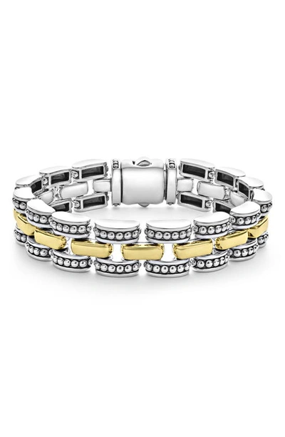 Lagos Link Ring & Bracelet Set In Silver/ Gold