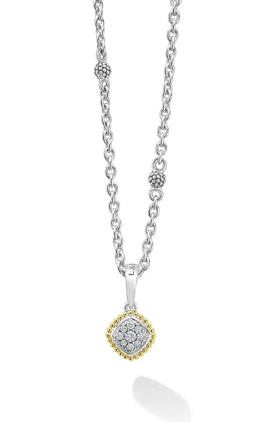 Shop Lagos Diamond Necklace & Earrings Set In Silver/ Gold