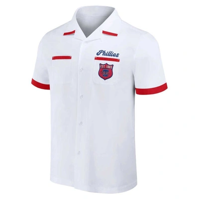 Shop Darius Rucker Collection By Fanatics White Philadelphia Phillies Bowling Button-up Shirt