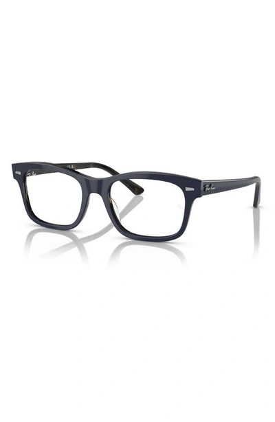 Ray Ban Mr. Burbank 56mm Rectangular Optical Glasses In Blue