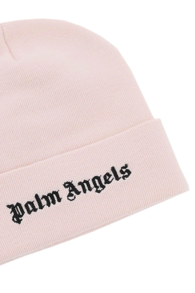 Shop Palm Angels Embroidered Logo Beanie Hat