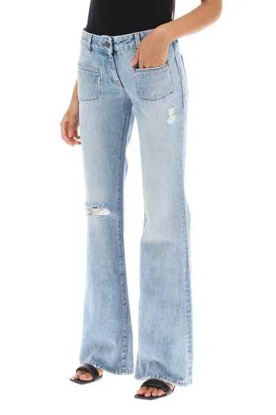 Shop Palm Angels Low Rise Waist Bootcut Jeans