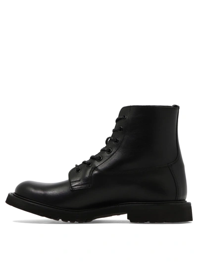 Tricker's Man Ankle Boots Black Size 10 Leather In Animal Print