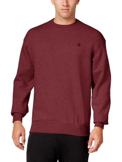 Shop Campion Mens Ribbed Trim Fitness Sweatshirt In Red