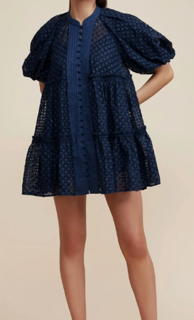 Shop Acler Potters Dress In Petrol In Blue