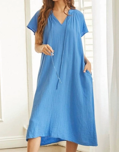 Shop 9seed Bahia Dress In Moroccan Blue