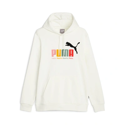 Shop Puma Men's Ess+ Multicolor Hoodie In White