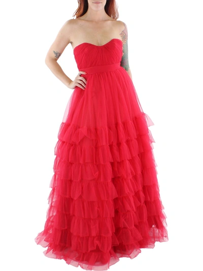 Shop Mac Duggal Womens Tiered Long Evening Dress In Pink