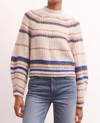 Shop Z Supply Desmond Stripe Sweater In Multi In Beige
