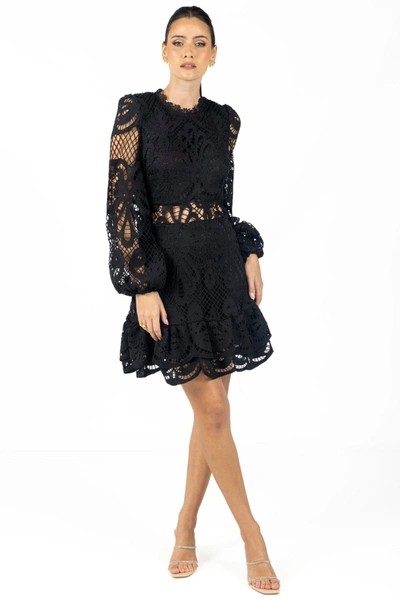 Shop Akalia Miranda Black Lace Mini Dress