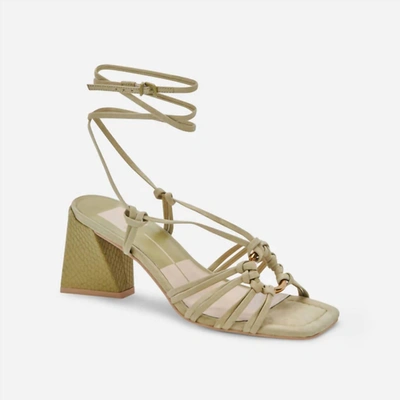 Shop Dolce Vita Kash Sandals In Green Nubuck In Beige