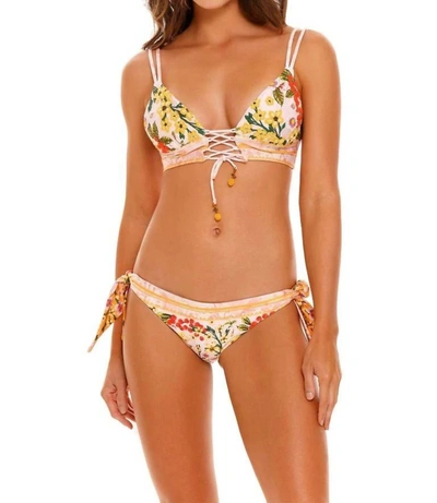 Shop Agua Bendita Mia Vita Bikini Top In Multi In Beige