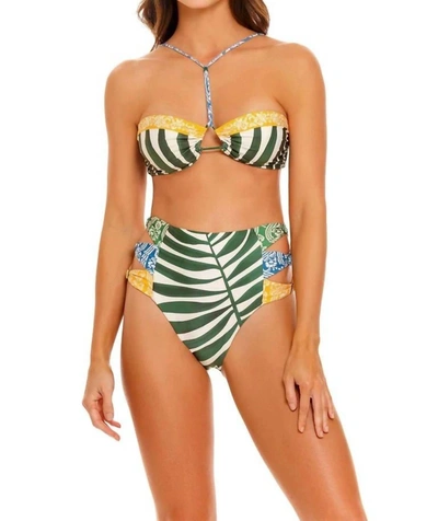 Shop Agua Bendita Erma Bandeau Bikini Top In Tout Drop In Green