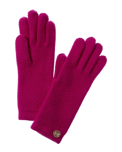 Shop Bruno Magli Honeycomb Stitch Cashmere Gloves In Purple