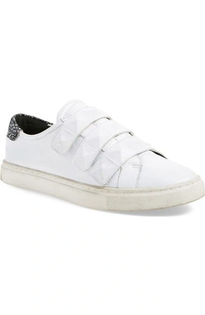 Rebecca Minkoff Becky Grip-tape Strap Leather Sneakers In White
