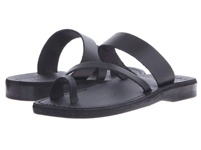 Shop Jerusalem Sandals Zohar Slide Sandal In Black In Grey