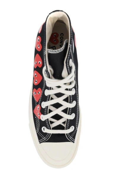 Shop Comme Des Garçons Play Comme Des Garcons Play Multi Heart Converse X  Hi-top Sneakers In Black