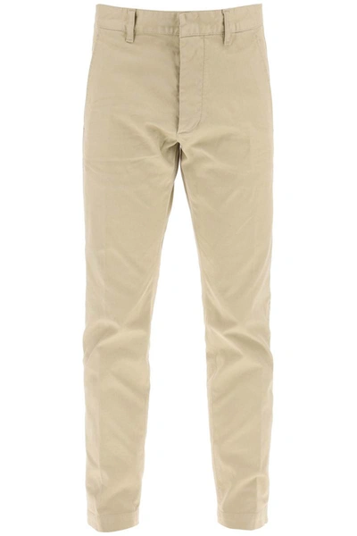 Shop Dsquared2 Cool Guy Pants In Stretch Cotton In Beige