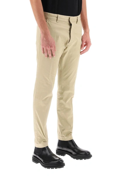 Shop Dsquared2 Cool Guy Pants In Stretch Cotton In Beige