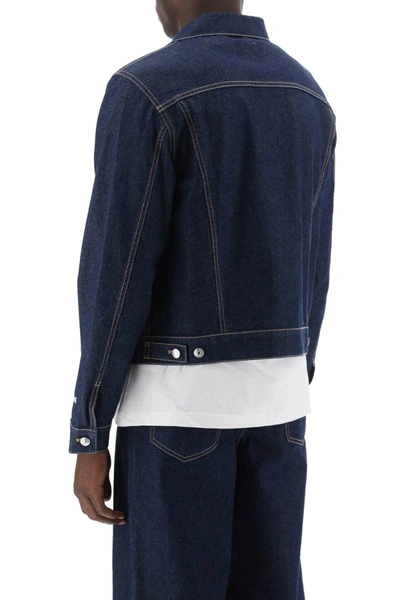 Shop Maison Kitsuné Maison Kitsune Light Denim Jacket In Blue