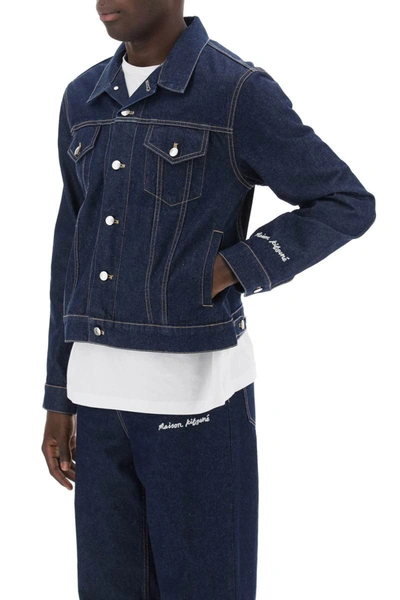 Shop Maison Kitsuné Maison Kitsune Light Denim Jacket In Blue