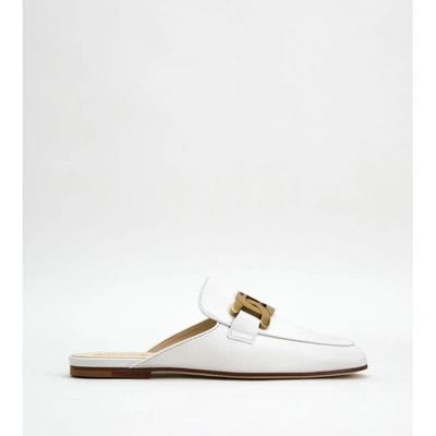 Shop Tod's Mules In Leather In White