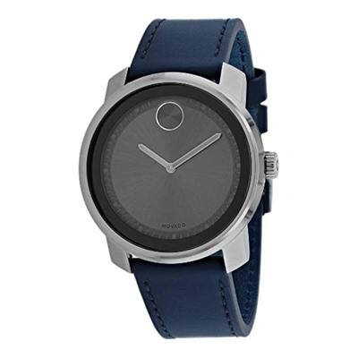 Shop Movado Bold Men's 3600673 Trend Grey Dial Blue Band Quartz Watch In Silver