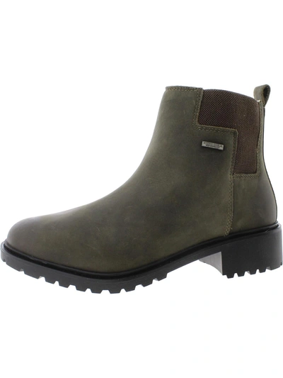 Shop Rockport Ryleigh Womens Leather Faux Fur Lined Booties In Green