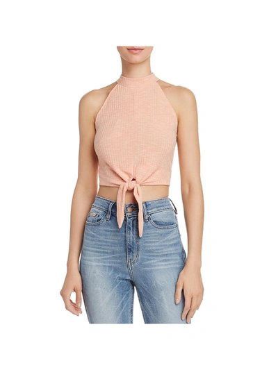Shop Jack By Bb Dakota Cora Womens Tie Front Sleeveless Crop Top In Beige