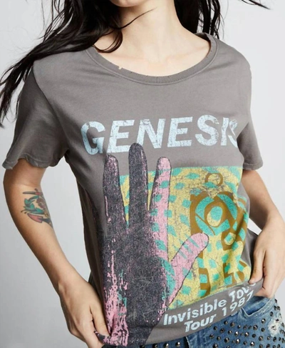 Shop Recycled Karma Genesis Invisible Touch 1987 Tour Tee In Steel In Grey