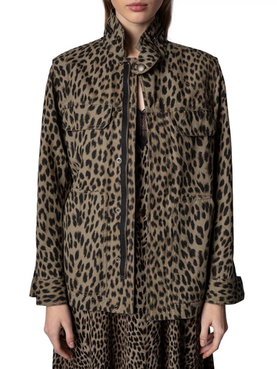 Shop Zadig & Voltaire Kayaka Jacket In Leopard In Brown