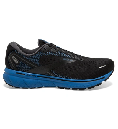 Shop Brooks Men's Ghost 14 Running Shoes - Medium Width In Black/blackened Pearl/blue