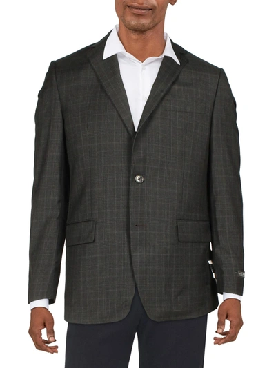 Shop Lauren Ralph Lauren Lancaster Mens Wool Classic Fit Two-button Blazer In Black