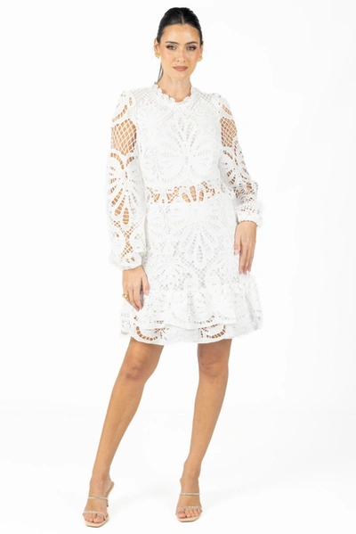Shop Akalia Miranda White Lace Mini Dress