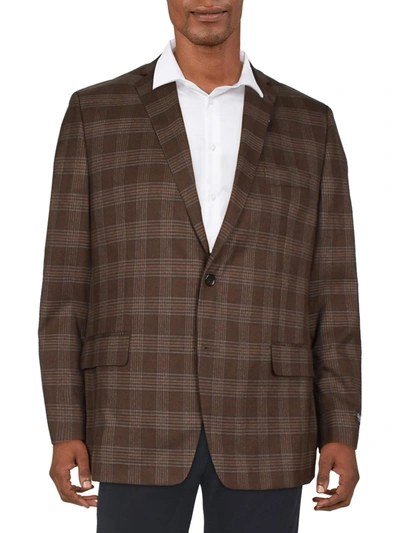 Shop Lauren Ralph Lauren Lexington Mens Classic Fit Suit Separate Two-button Blazer In Brown