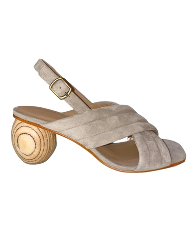 Shop Huma Blanco Franny Heeled Sandals In Stone Suede In Grey
