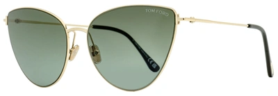 Shop Tom Ford Women's Anais-02 Cat Eye Sunglasses Tf1005 28b Gold/black 62mm In Green