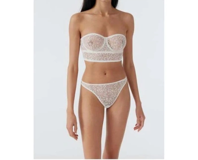 Shop Else Acacia Thong In Off White In Silver