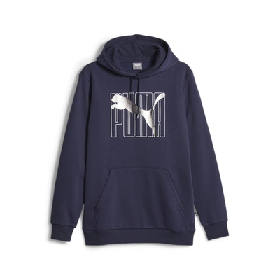 Shop Puma Men's Ess+ Logo Lab Hoodie In Blue