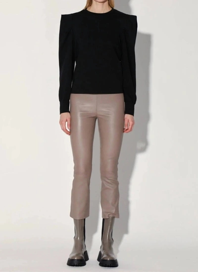 Shop Walter Baker Lori Leather Pant In Sand In Gold