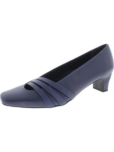 Shop Easy Street Entice Womens Faux Suede Comfort Dress Heels In Blue