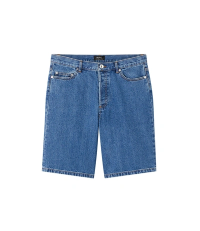 Shop Apc Teddy Shorts In Blue