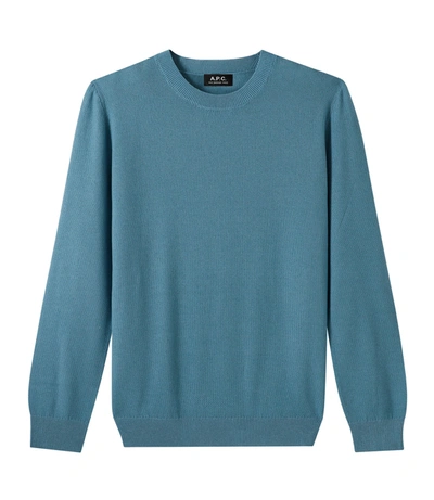 Shop Apc Christian Sweater In Blue
