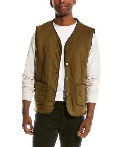 Shop American Stitch Quilted Vest In Green