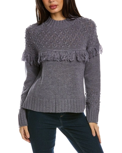 Shop Hannah Rose Rosebud Wool & Cashmere-blend Sweater In Blue